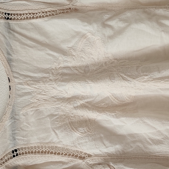 Lapis Peasant Cottagecore Embroidered tunic top Boho Bohemian Monochromatic - Picture 10 of 15